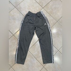 Adidas Kids Charcoal Joggers with White Stripes